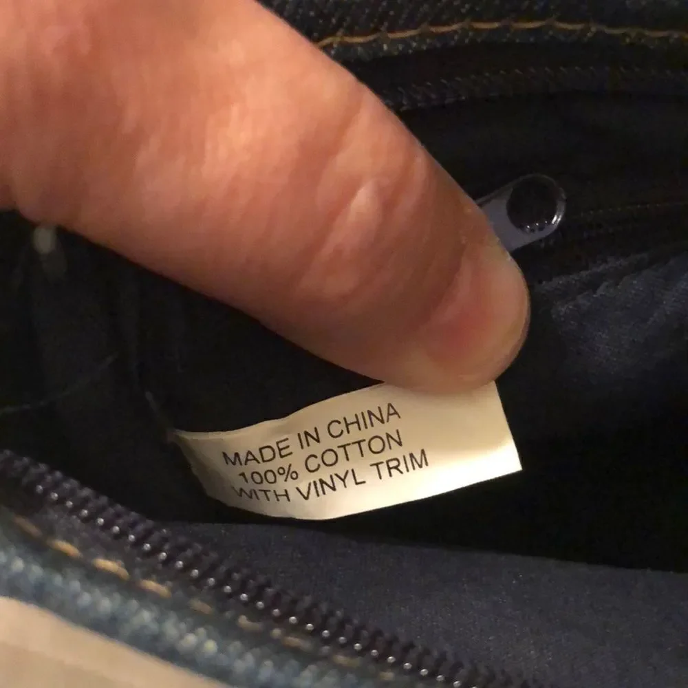 Rosetti Cotton Mini Denim Bag with a Vinyl Trim